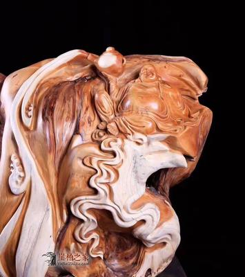 崖柏工藝品《御龍達摩》太行旋轉(zhuǎn)造型完美絕世孤品
